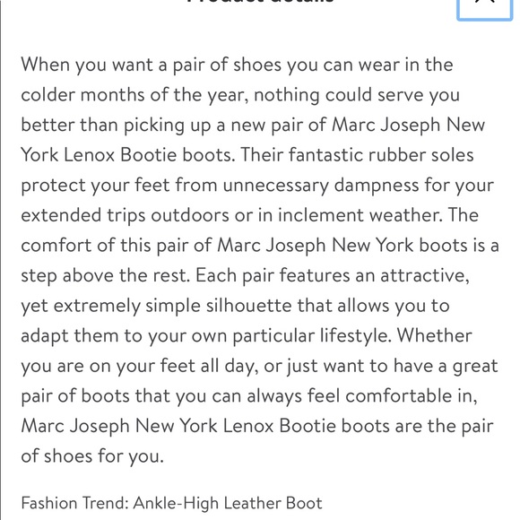 Marc Joseph NY Lenox Plaid Back Two tone Black Leather ankle boot 9 classic chic - Picture 15 of 16